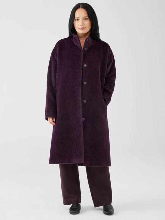 Sheared Suri Alpaca Stand Collar Coat