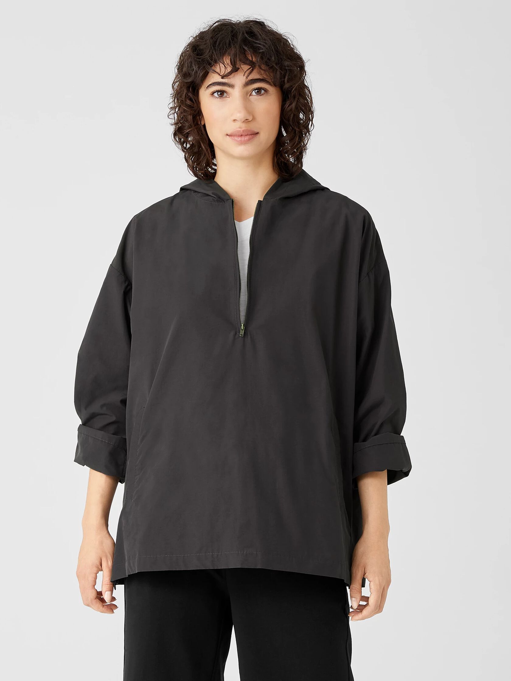 Light Organic Cotton Nylon Popover Jacket