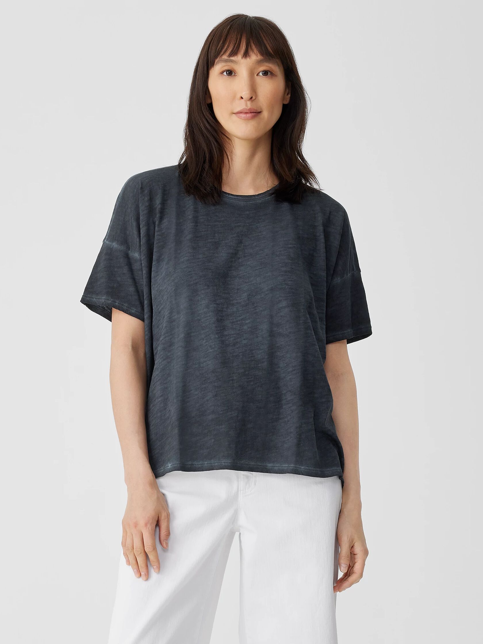 Organic Cotton Hazy Slub Crew Neck Tee