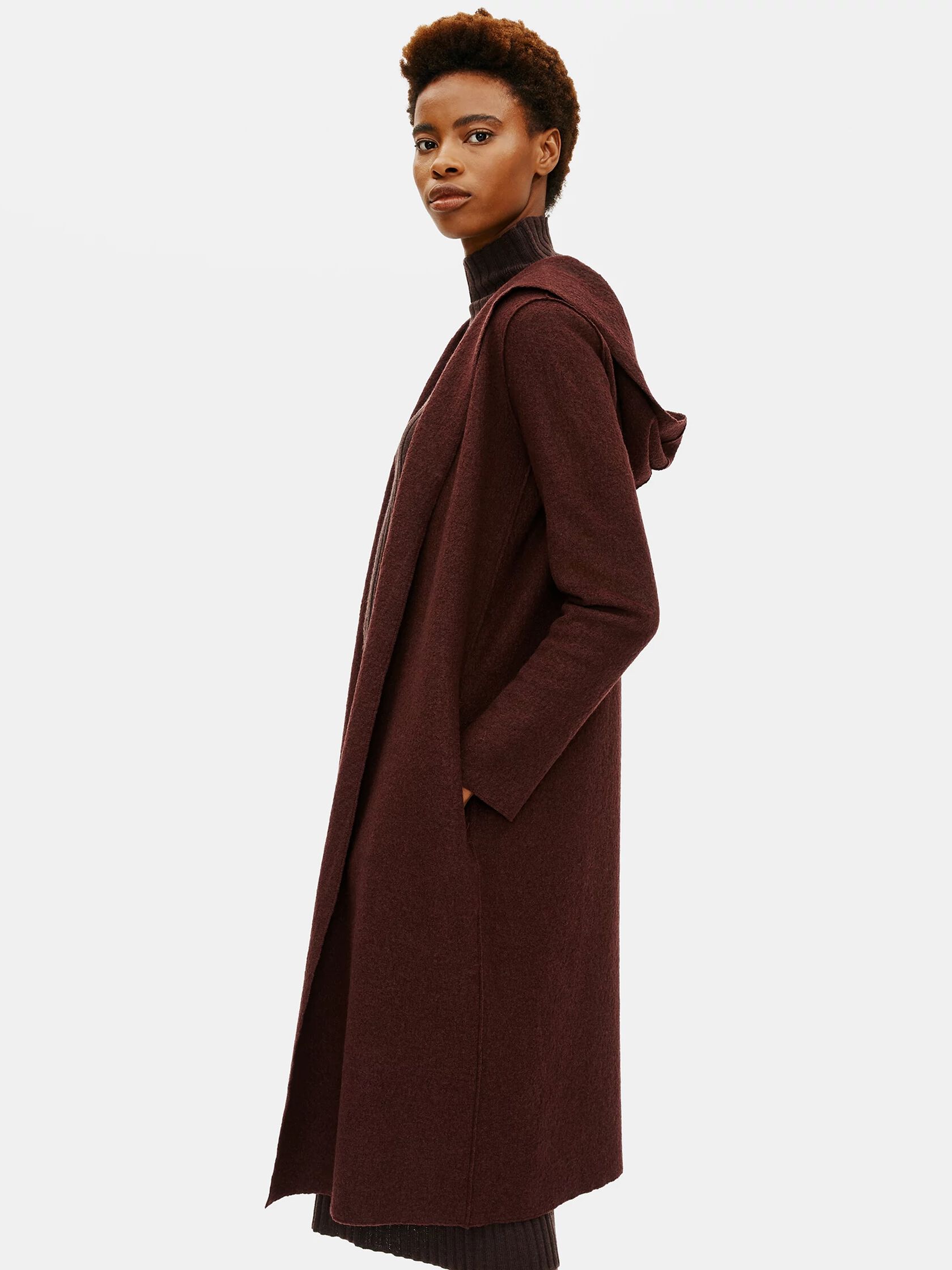 Lightweight Boiled Wool Hooded Jacket in Responsible Wool
