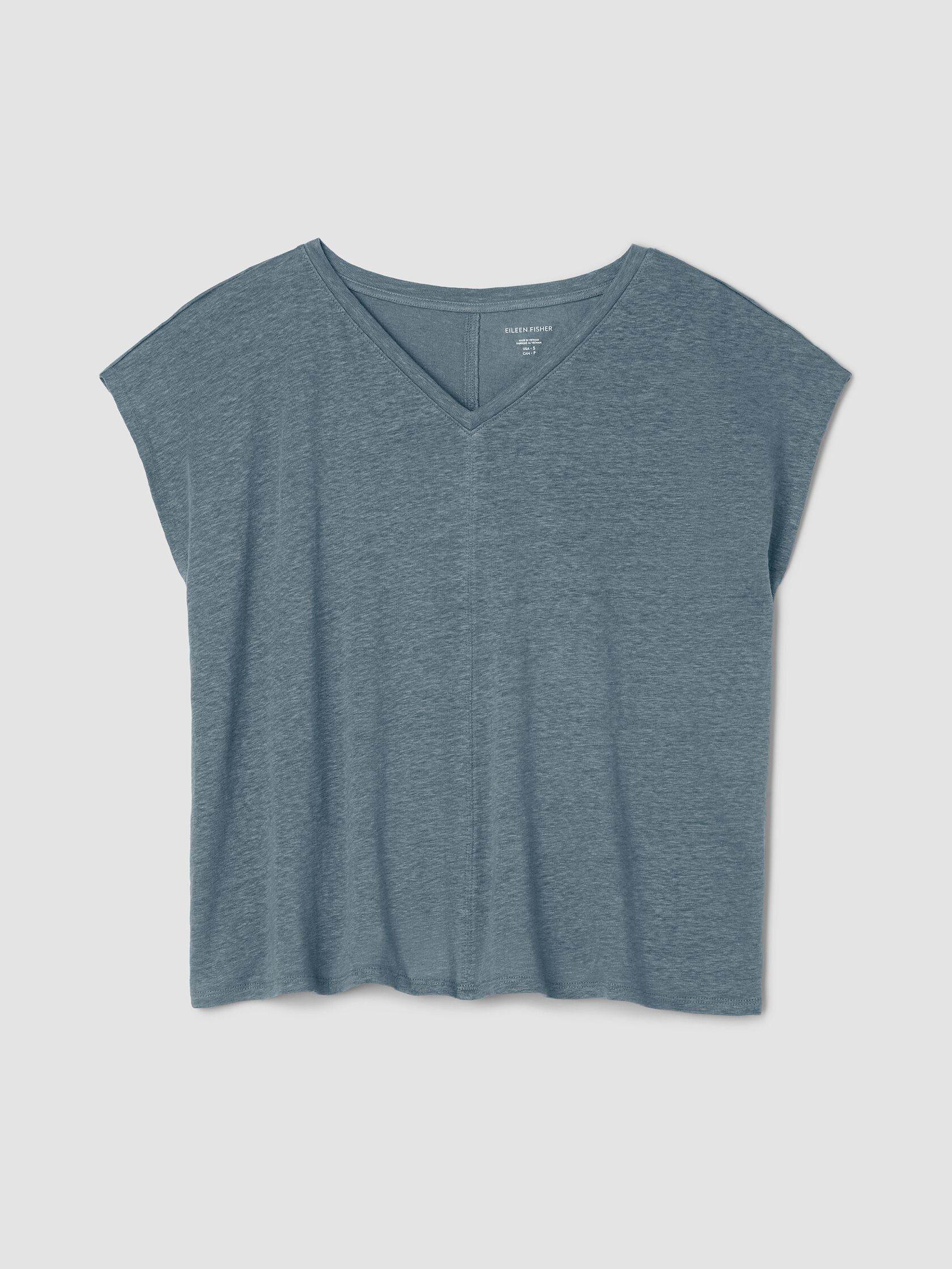 Organic Linen Jersey V-Neck Tee