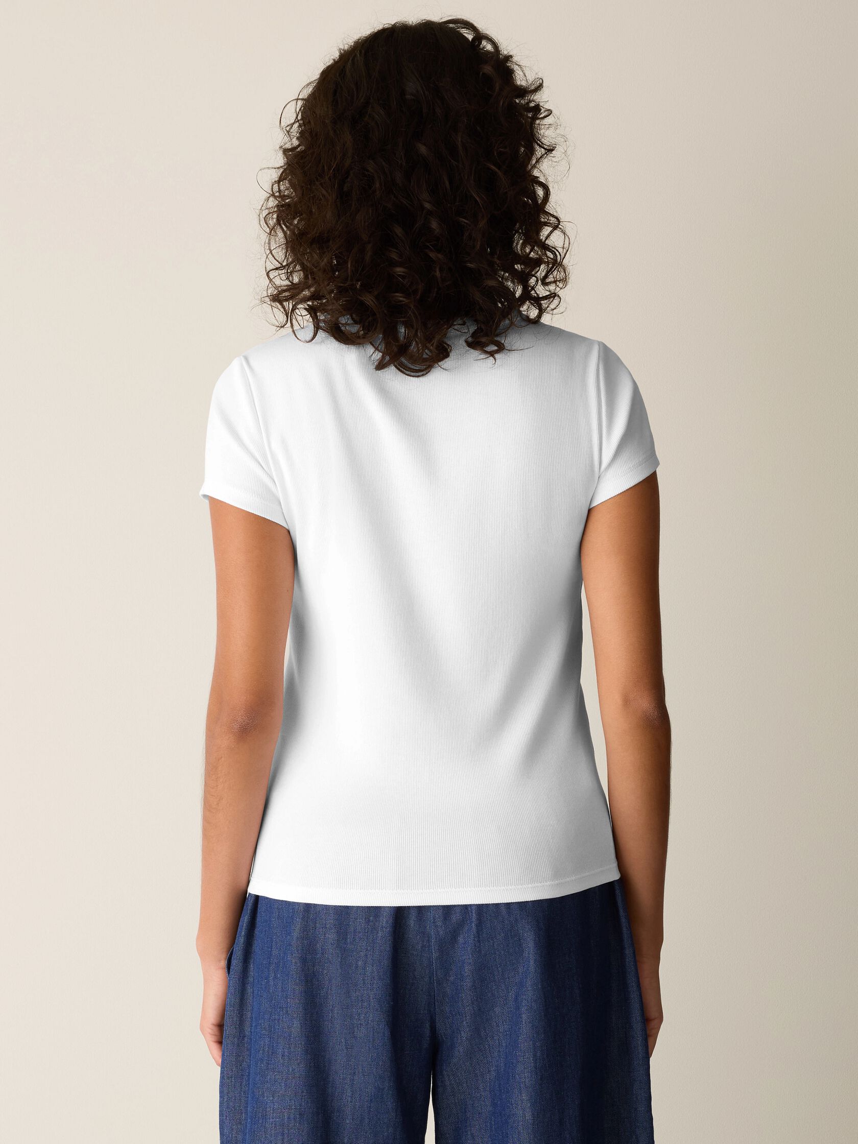 Organic Cotton Stretch Rib Crew Neck Tee