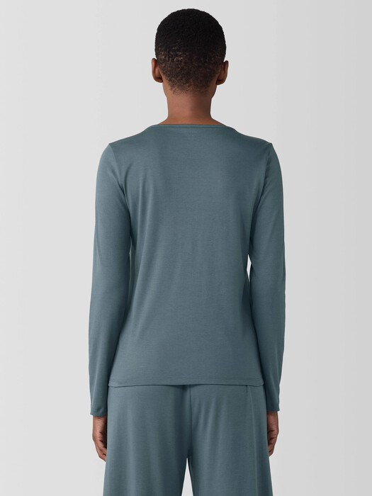 Organic Cotton Interlock Henley Sleep Top