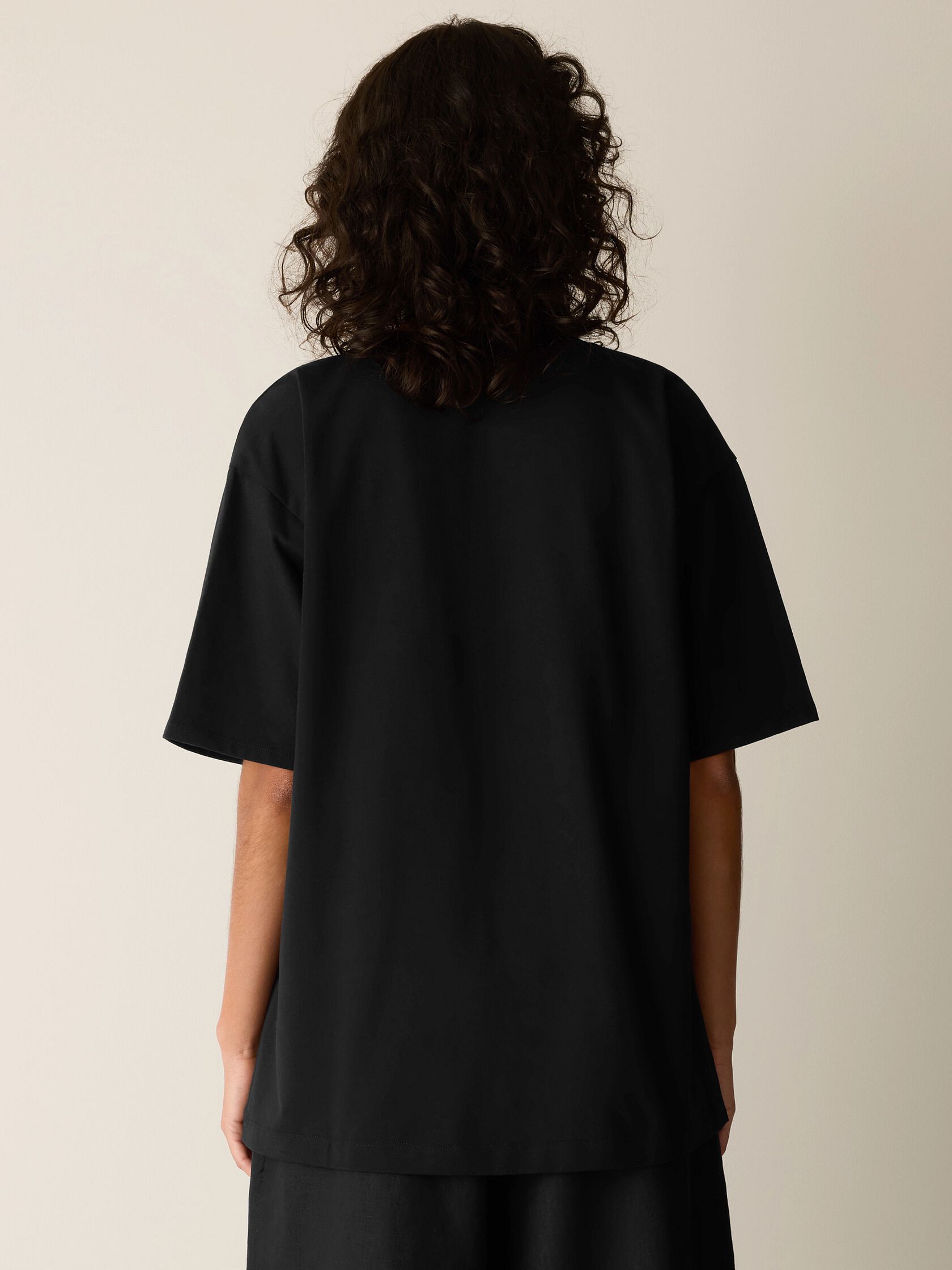 Pima Cotton Stretch Jersey Crew Neck Long Top