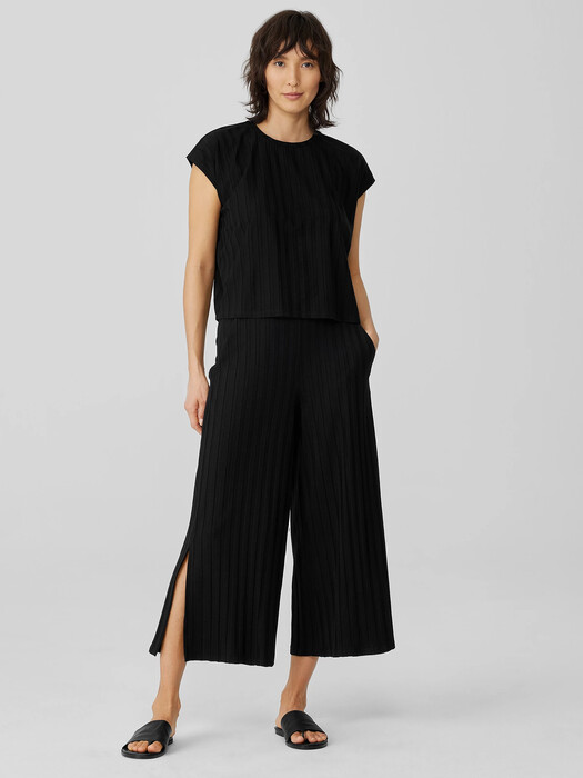 Wide Rib Stretch Slit Pant