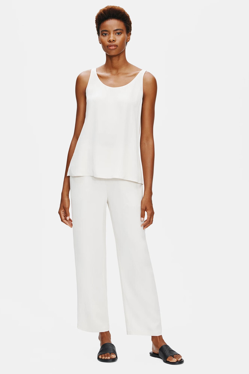 Silk Georgette Crepe Straight Pant Silk Georgette Crepe Straight Pant