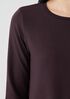 Stretch Jersey Knit Crew Neck Long Top