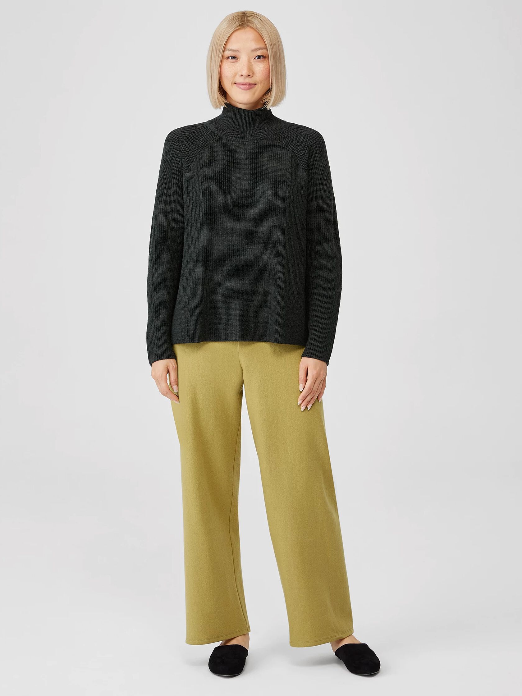 Boiled Wool Jersey Straight Pant | EILEEN FISHER