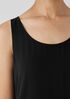 Silk Georgette Crepe Scoop Neck Tank