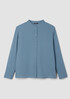 Silk Georgette Crepe Band Collar Top