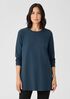 Stretch Jersey Knit Crew Neck Long Top