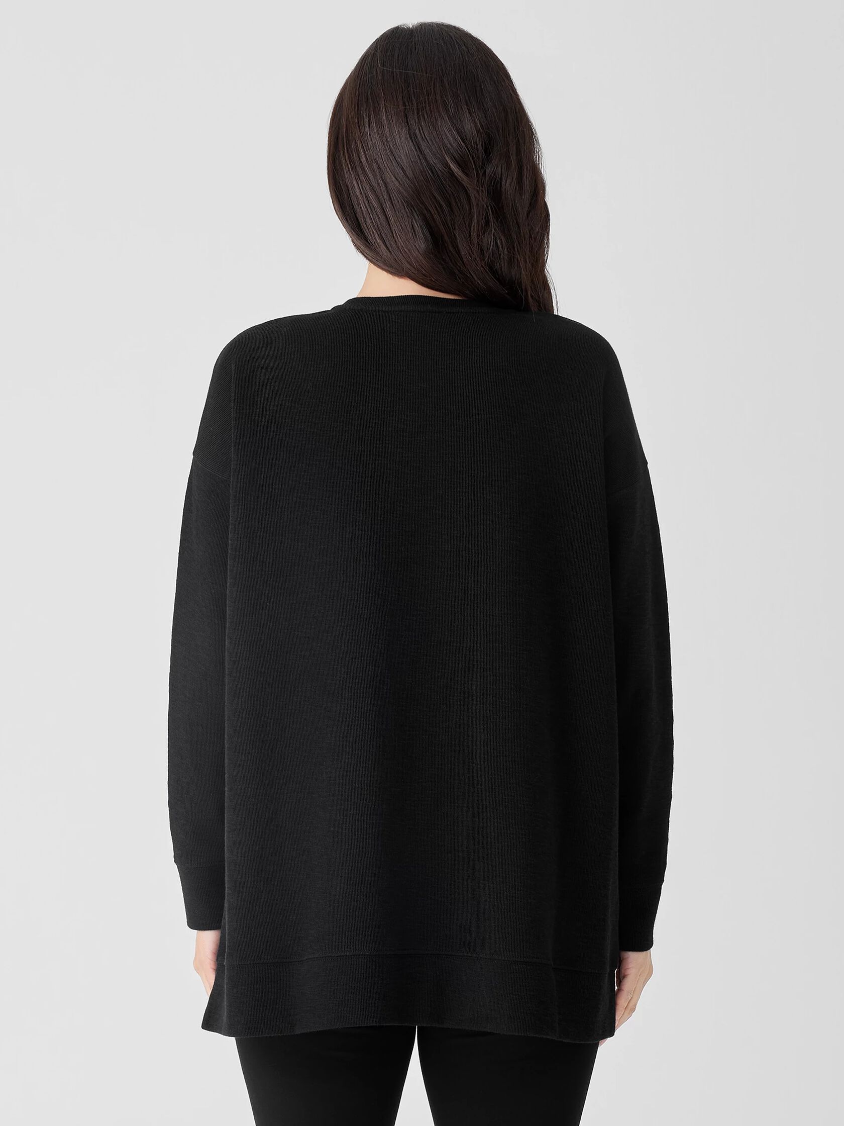 Organic Cotton Slubby Rib Knit Crew Neck Top