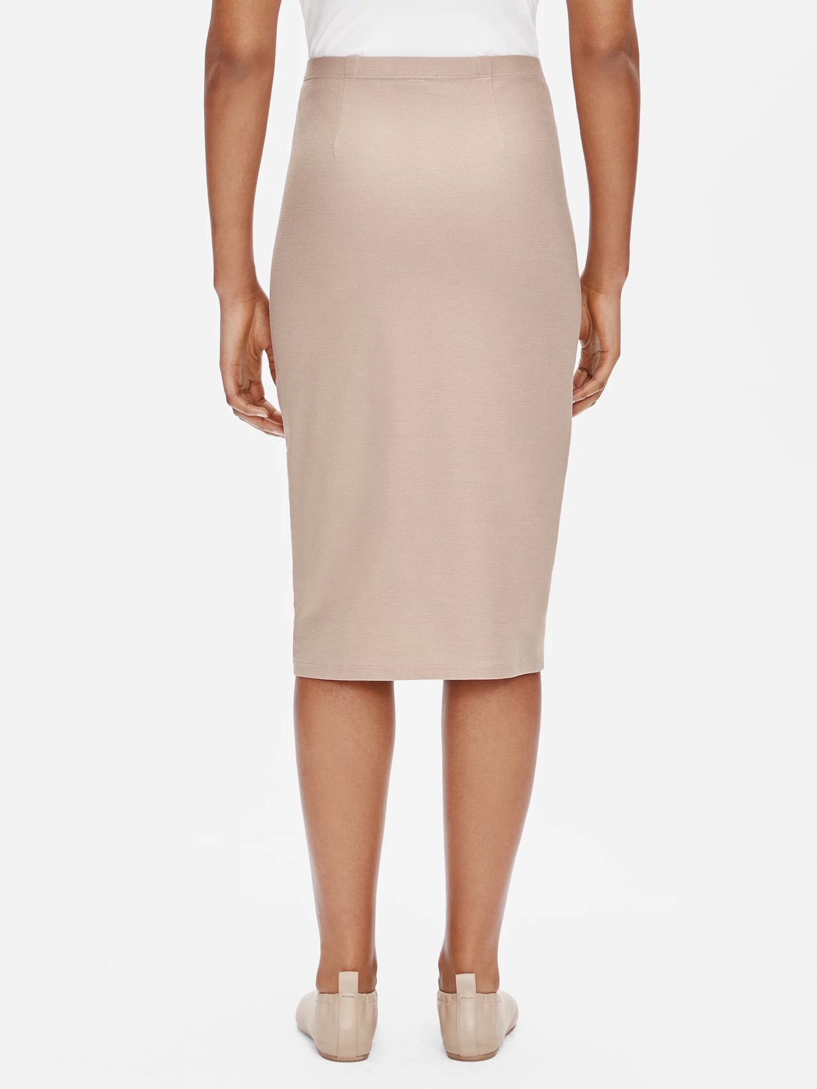Washable Stretch Crepe Pencil Skirt
