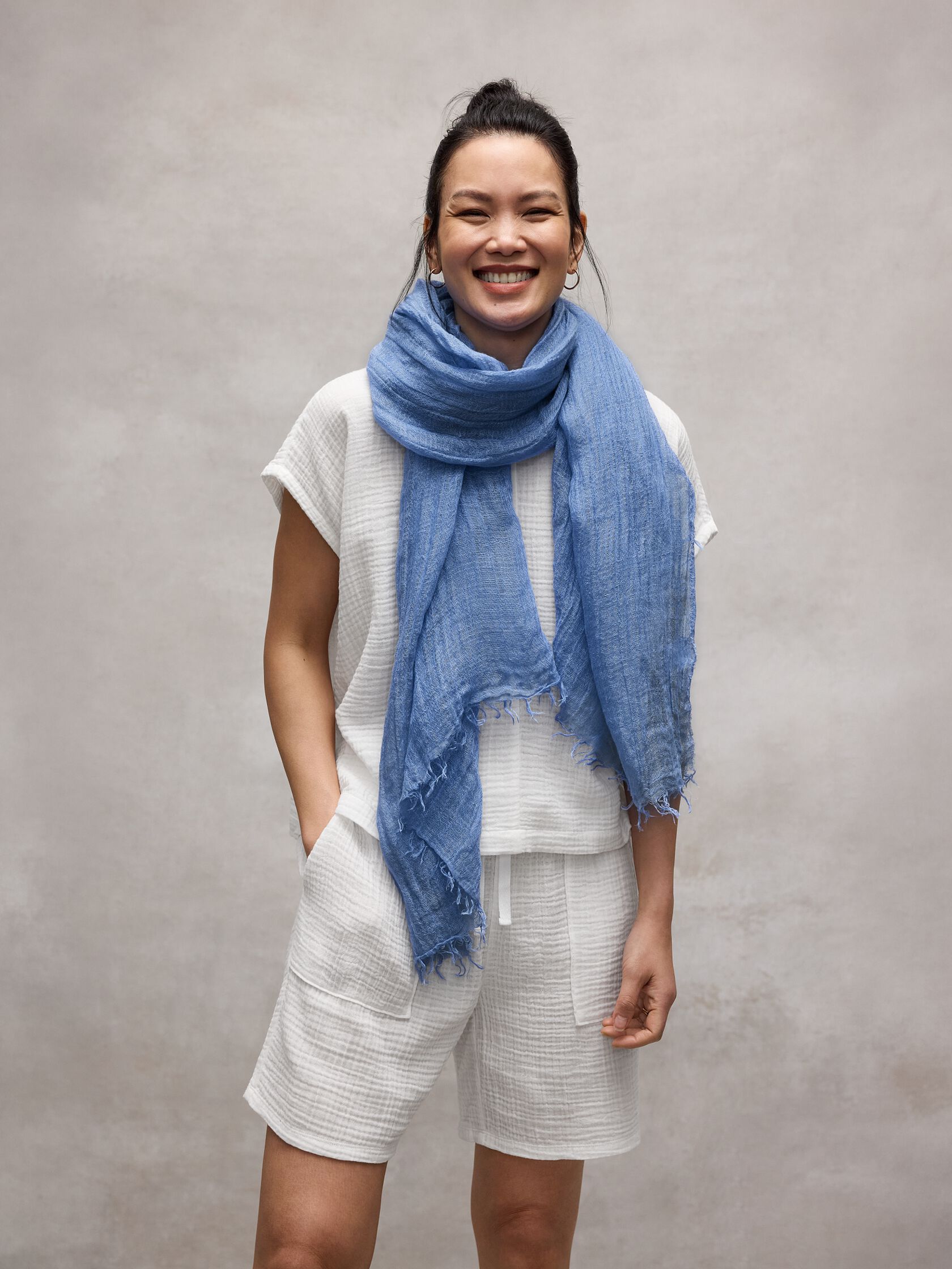 Textured Linen Blend Scarf