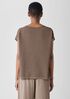 Organic Cotton Cord Sheen Jewel Neck Top