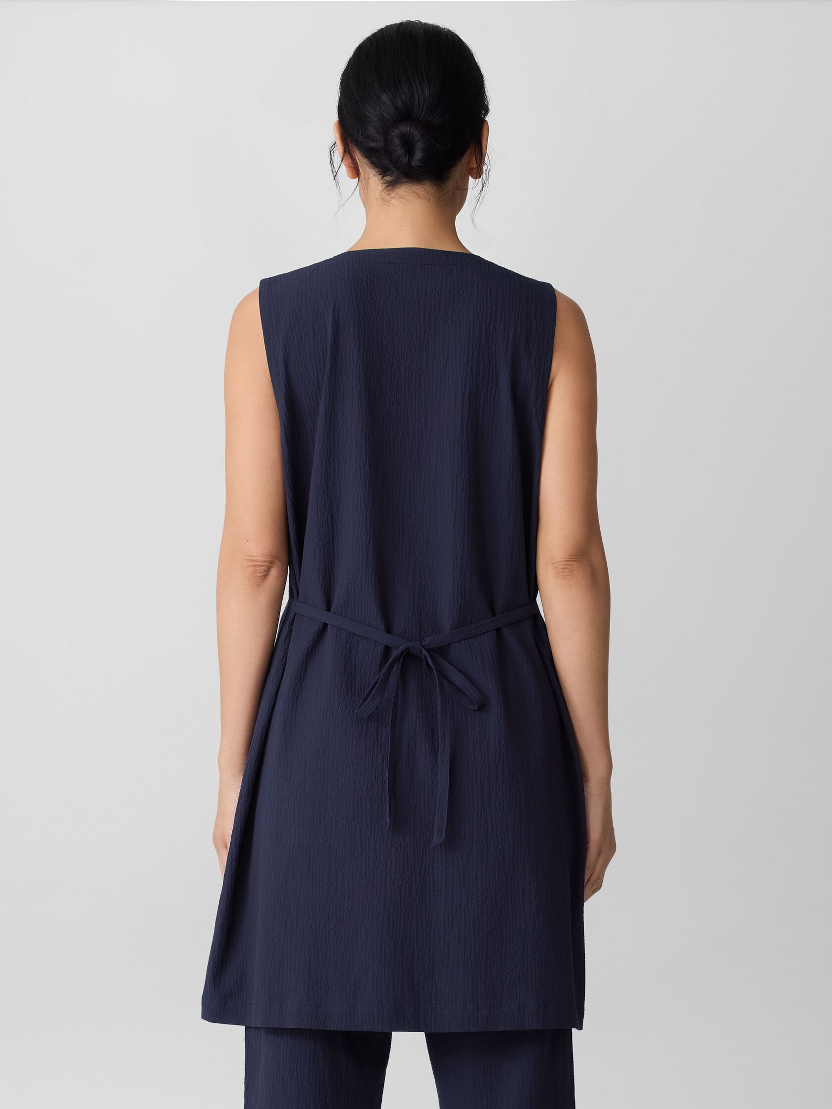 Organic Cotton Pucker Long Vest