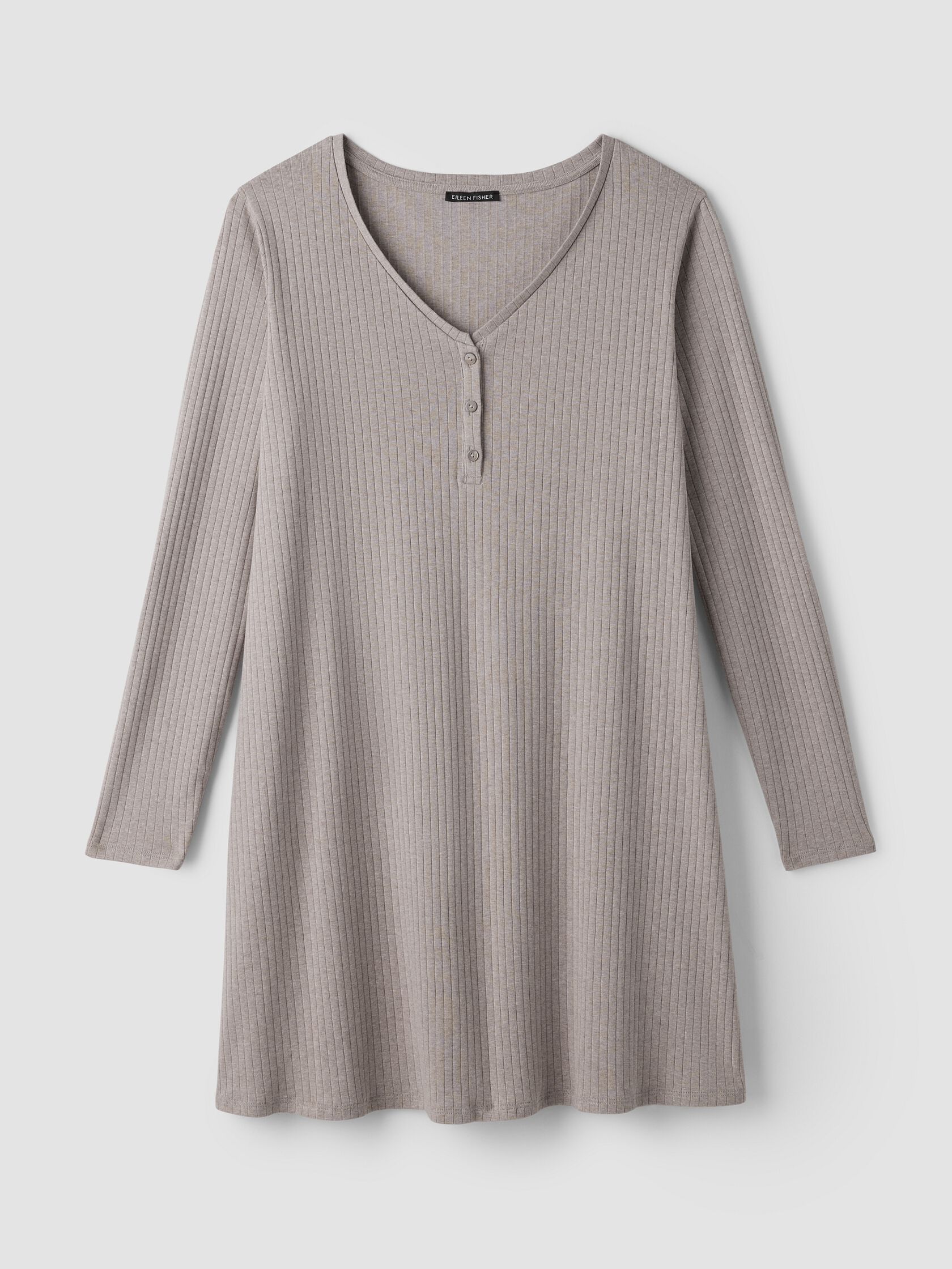 Organic Cotton Rib V-Neck Sleep Dress