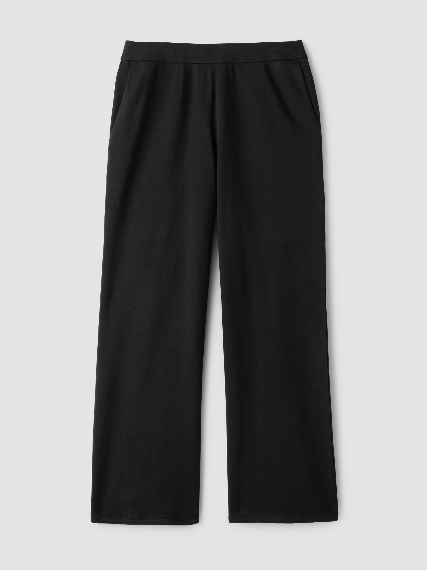 Garment-Dyed Organic Cotton Terry Wide-Leg Pant