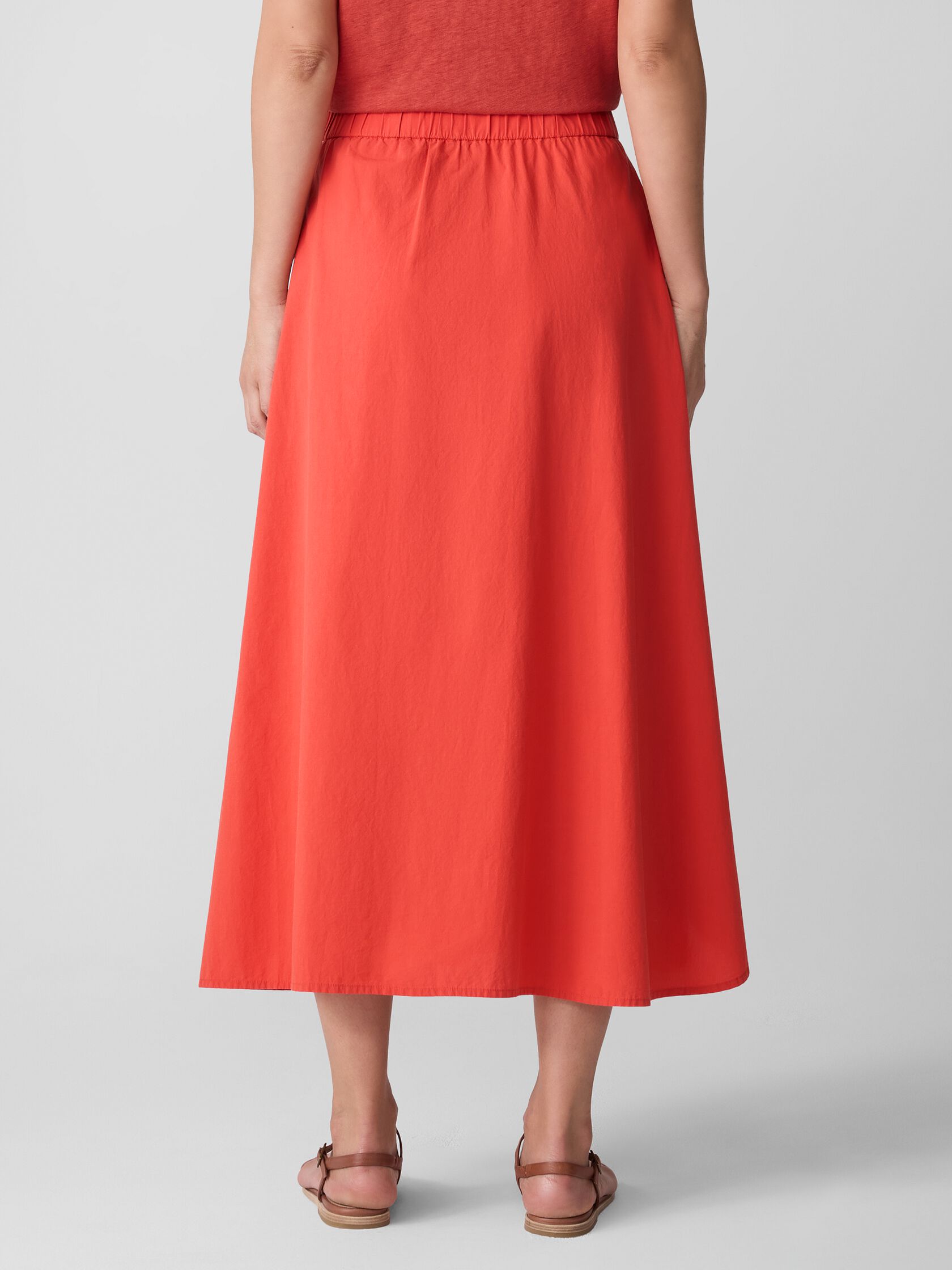 Washed Organic Cotton Poplin A-Line Skirt