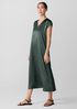 Textured Satin V-Neck Dress