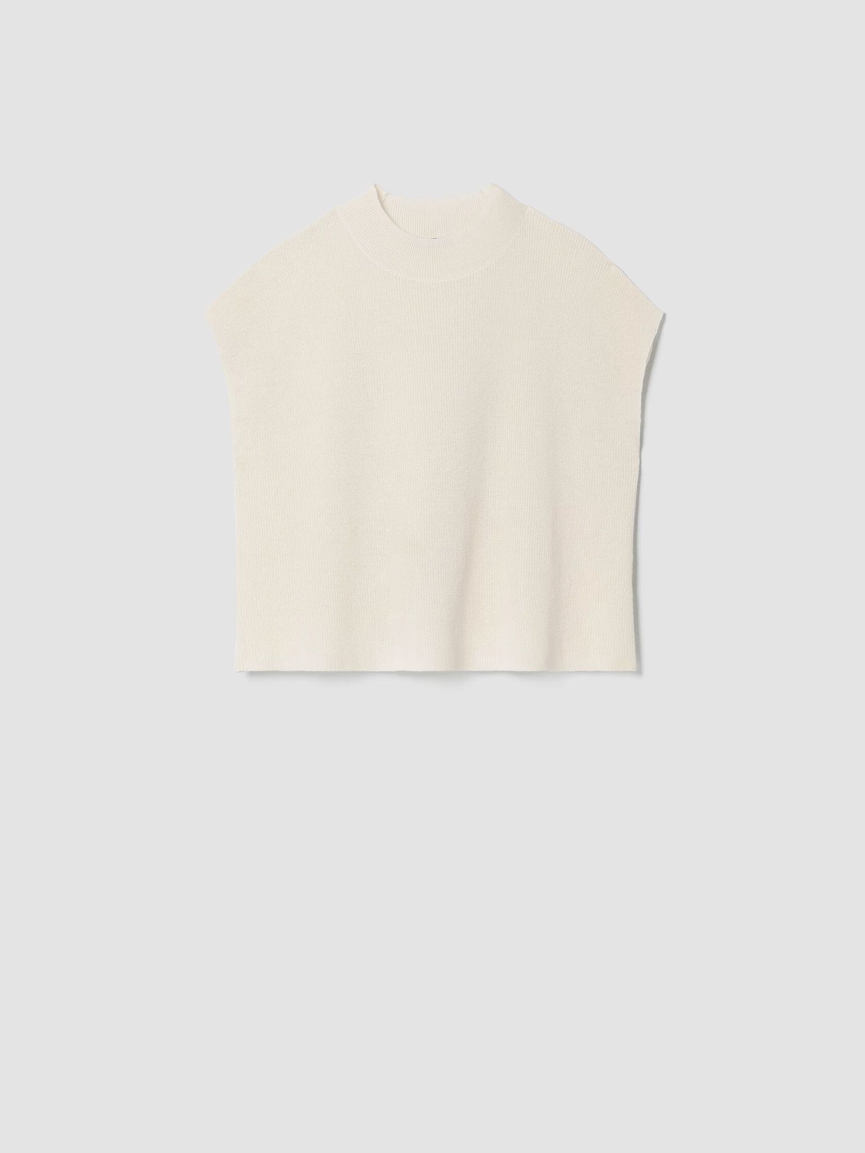 Organic Linen Cotton Mock Neck Top