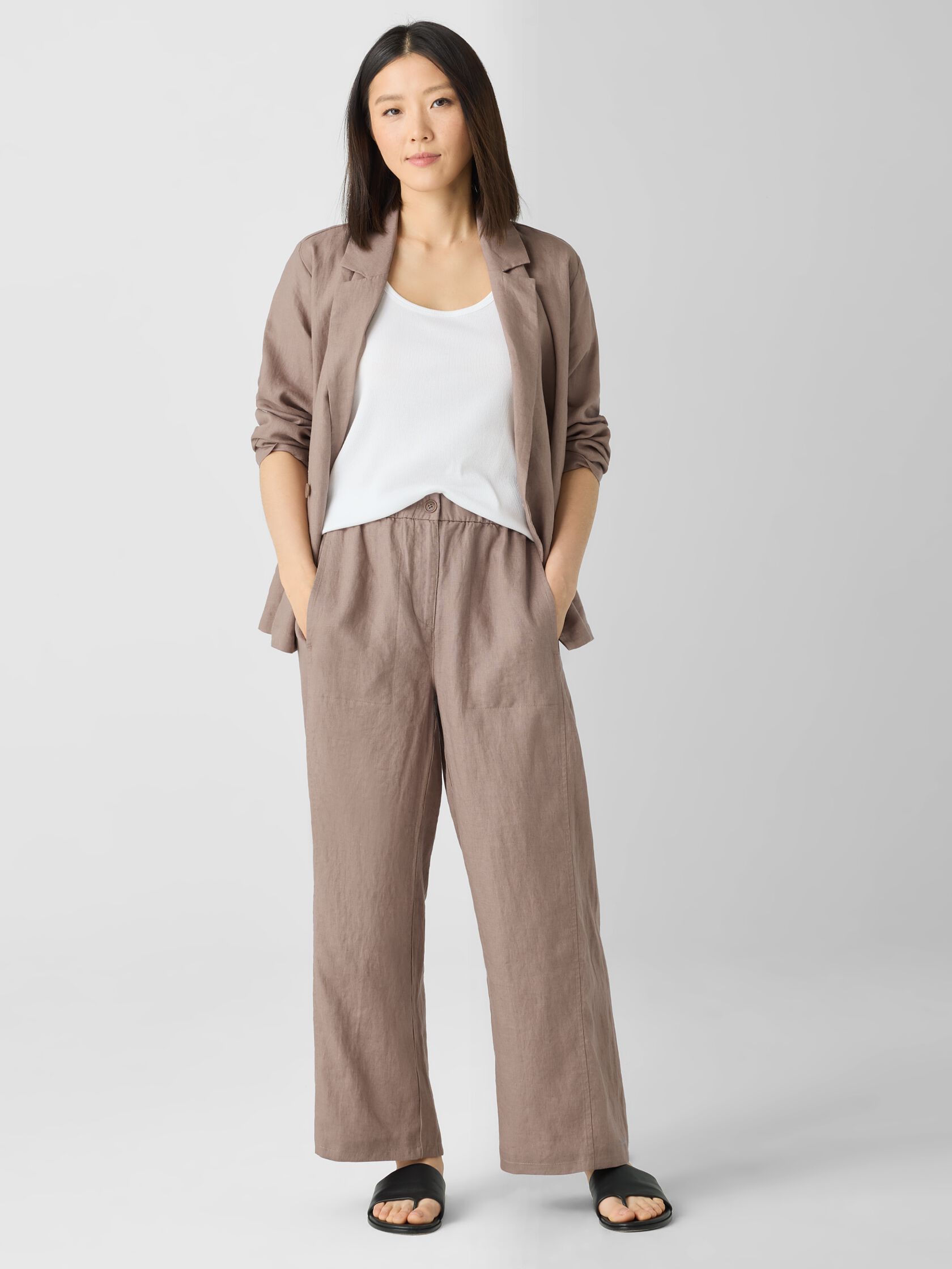 Organic Linen Wide-Leg Trouser Pant