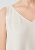 Silk Georgette Crepe V-Neck Top