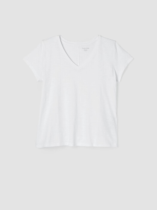 System Organic Cotton Slub V-Neck Tee