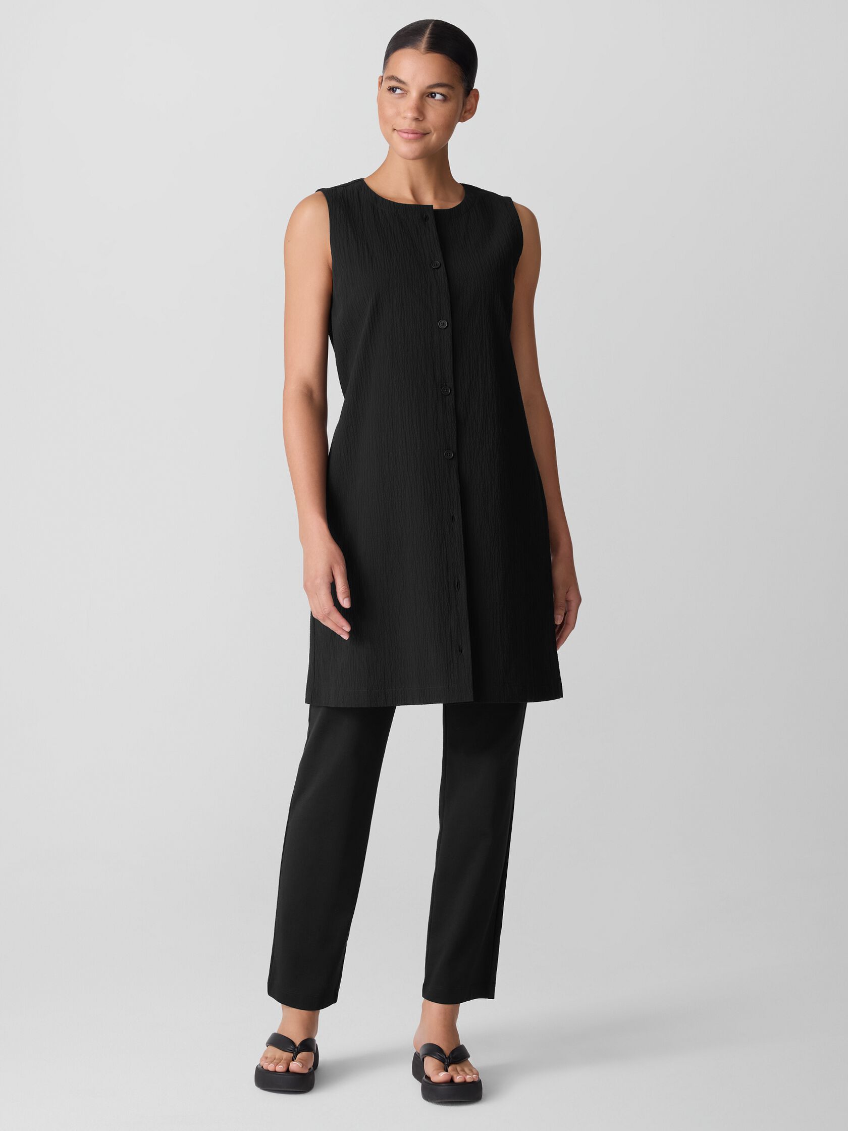 Organic Cotton Pucker Long Vest