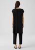 Silk Georgette Crepe Bateau Neck Long Top