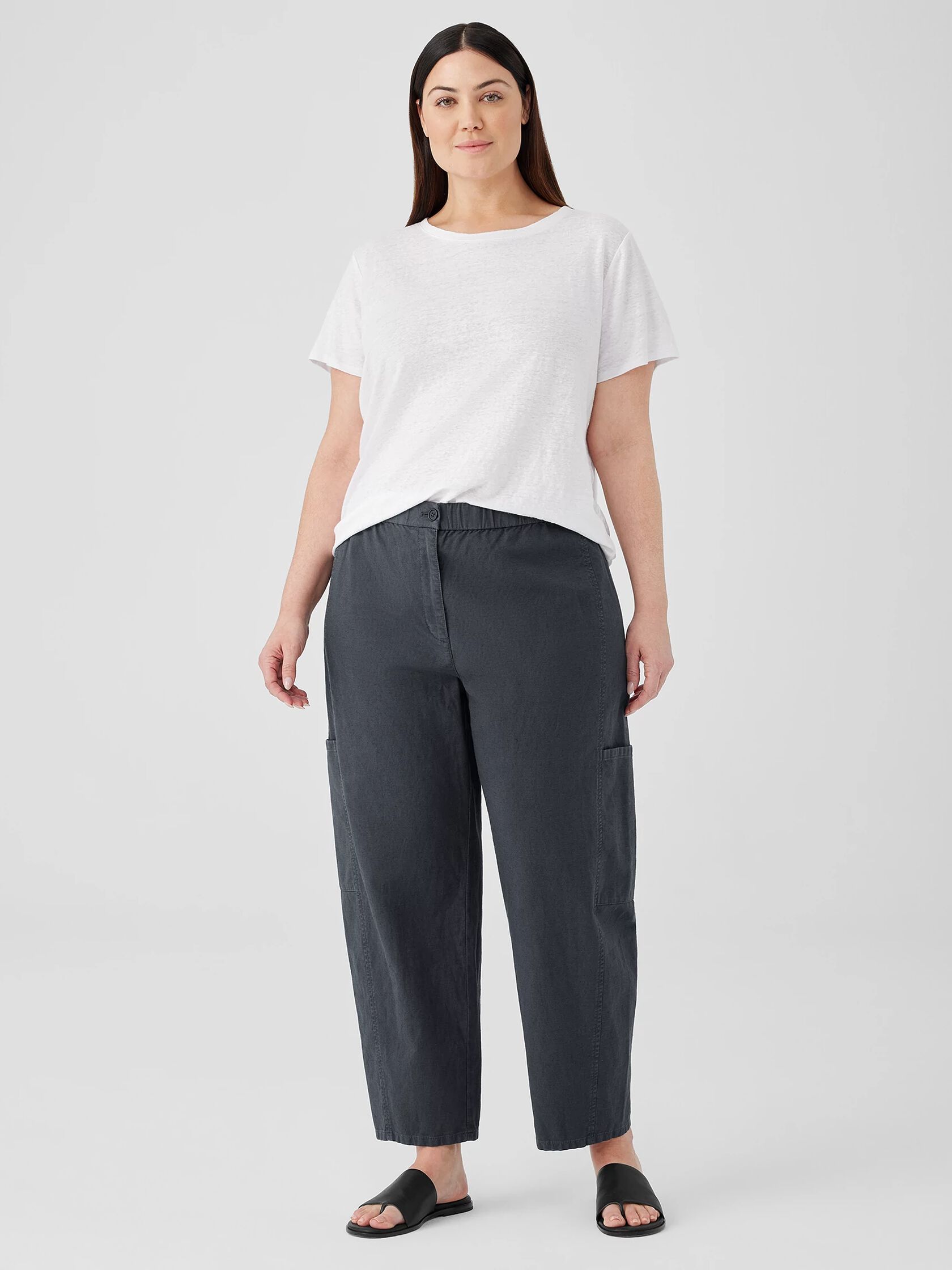 Cotton Hemp Stretch Lantern Pant