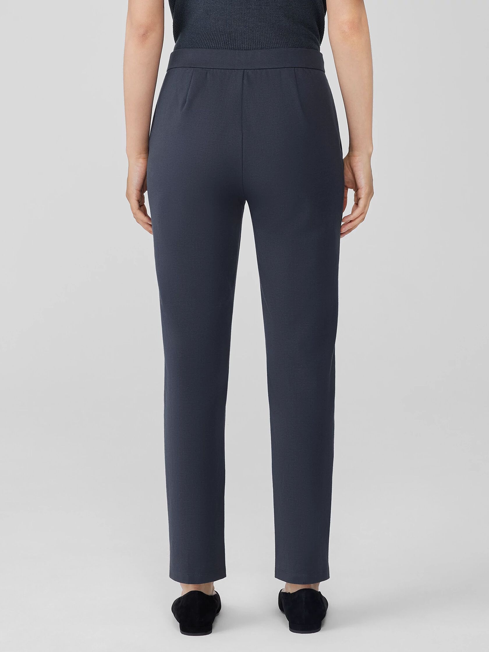 Cotton Blend Ponte Slim Pant