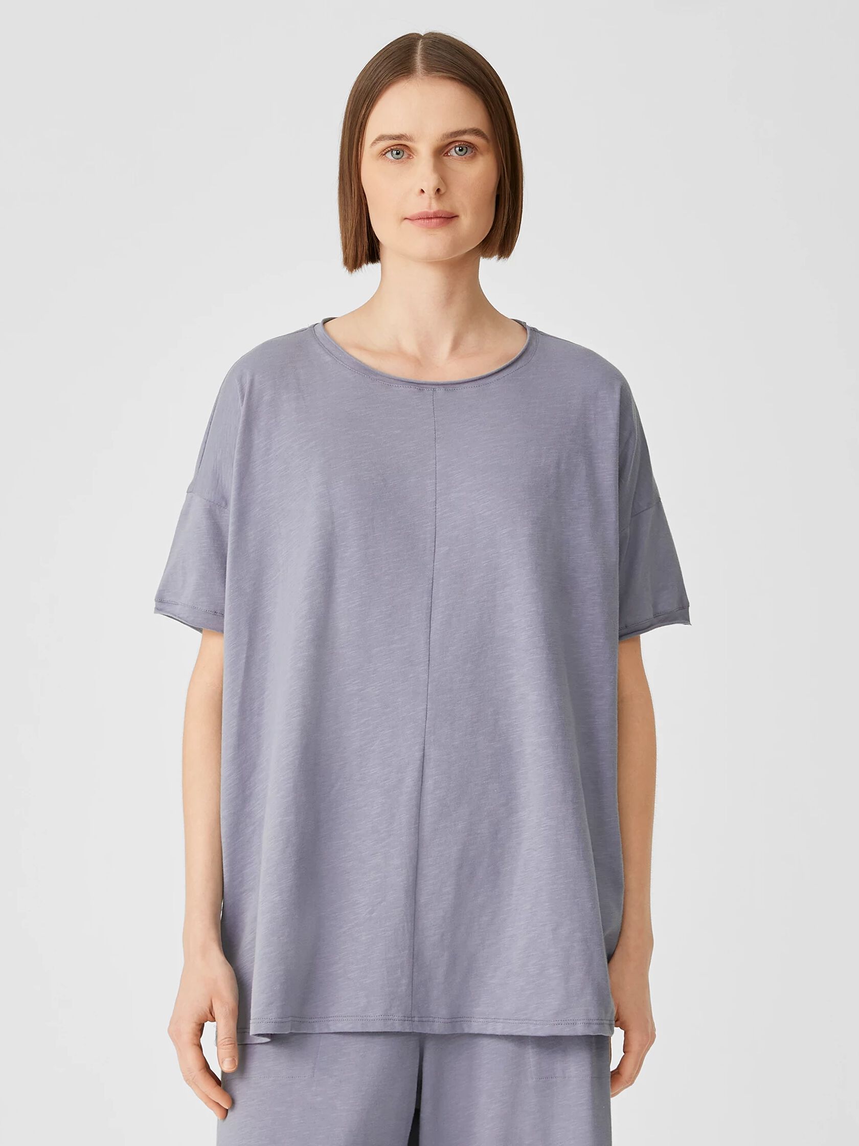 Organic Cotton Slub Jewel Neck Tee