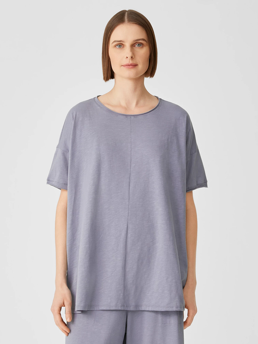 Slubby Organic Cotton Jewel Neck Sleep Tee