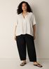 Silk Georgette Crepe Split Neck Top