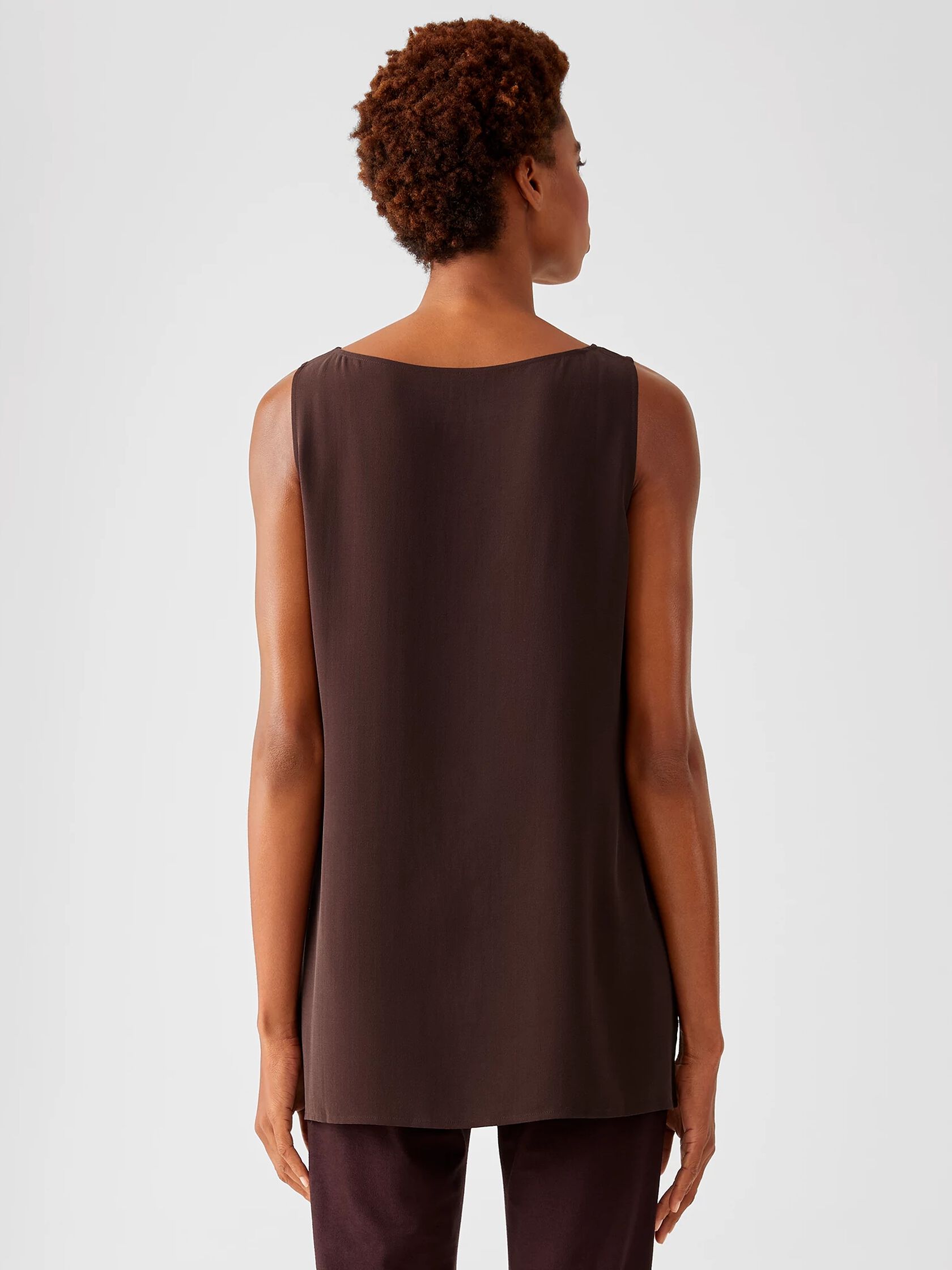 Silk Georgette Crepe Long Shell