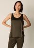 Stretch Silk Charmeuse Scoop Neck Tank