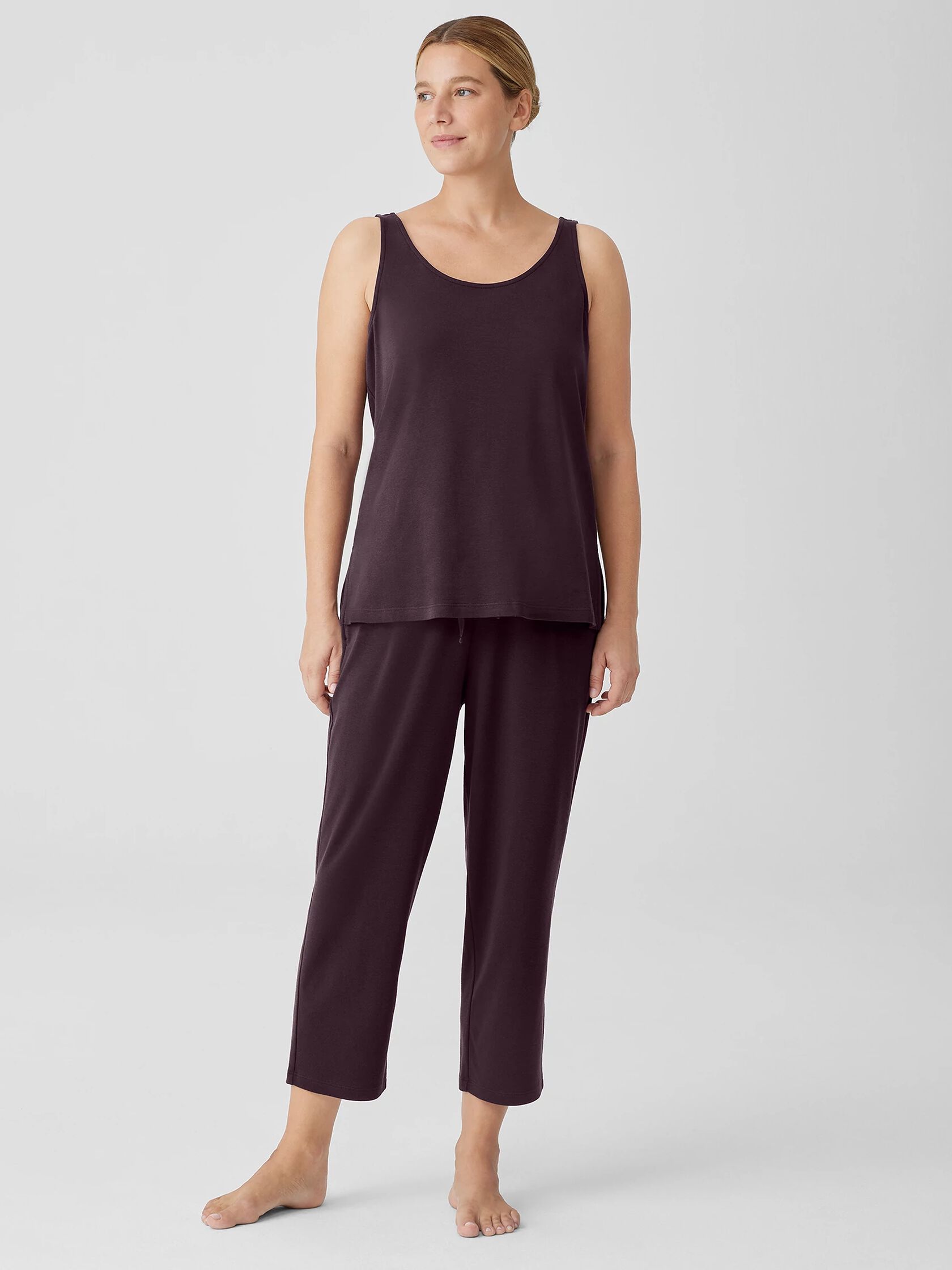 Organic Cotton Interlock Scoop Neck Sleep Tank