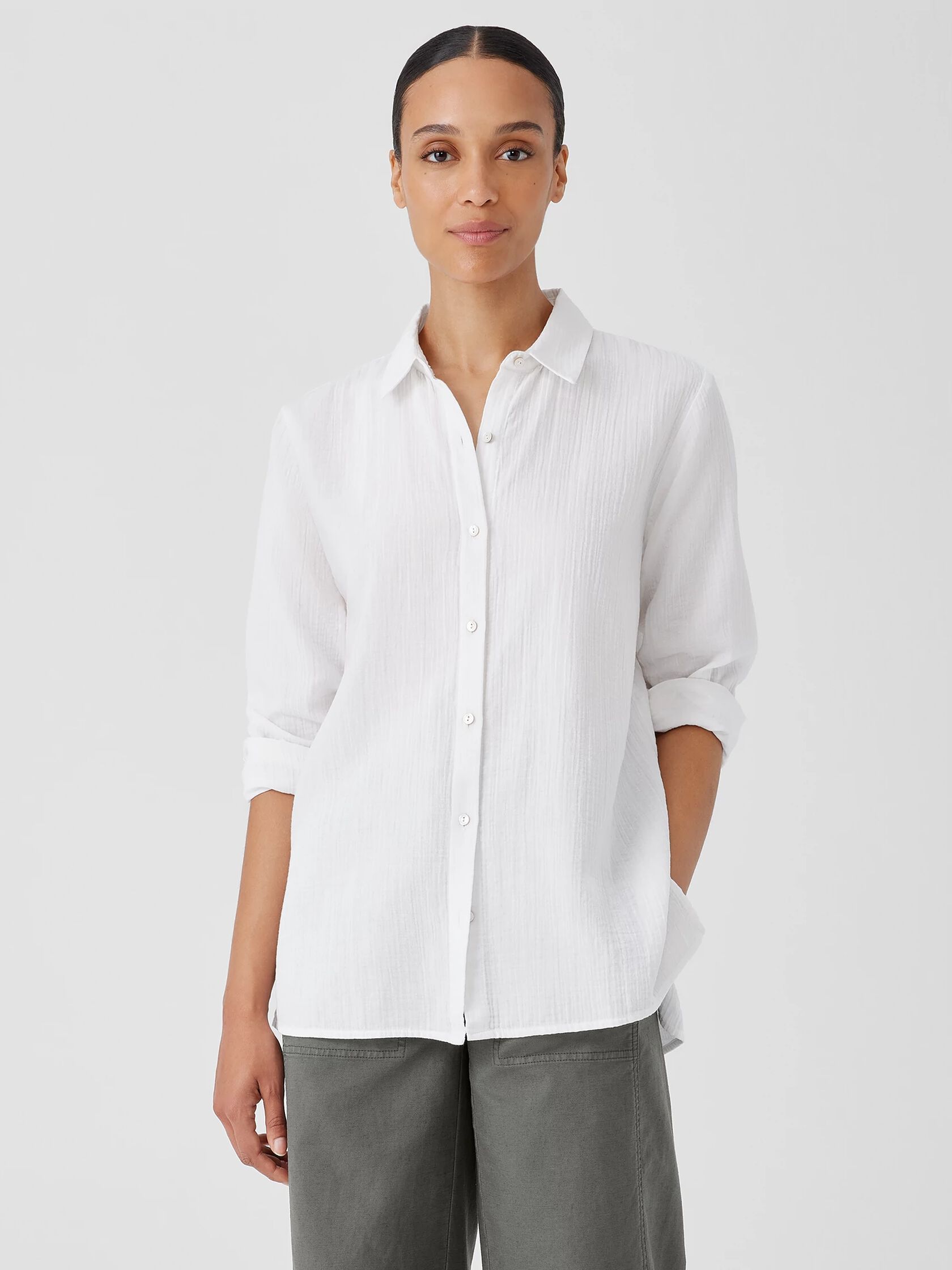 Organic Cotton Ripple Classic Collar Shirt