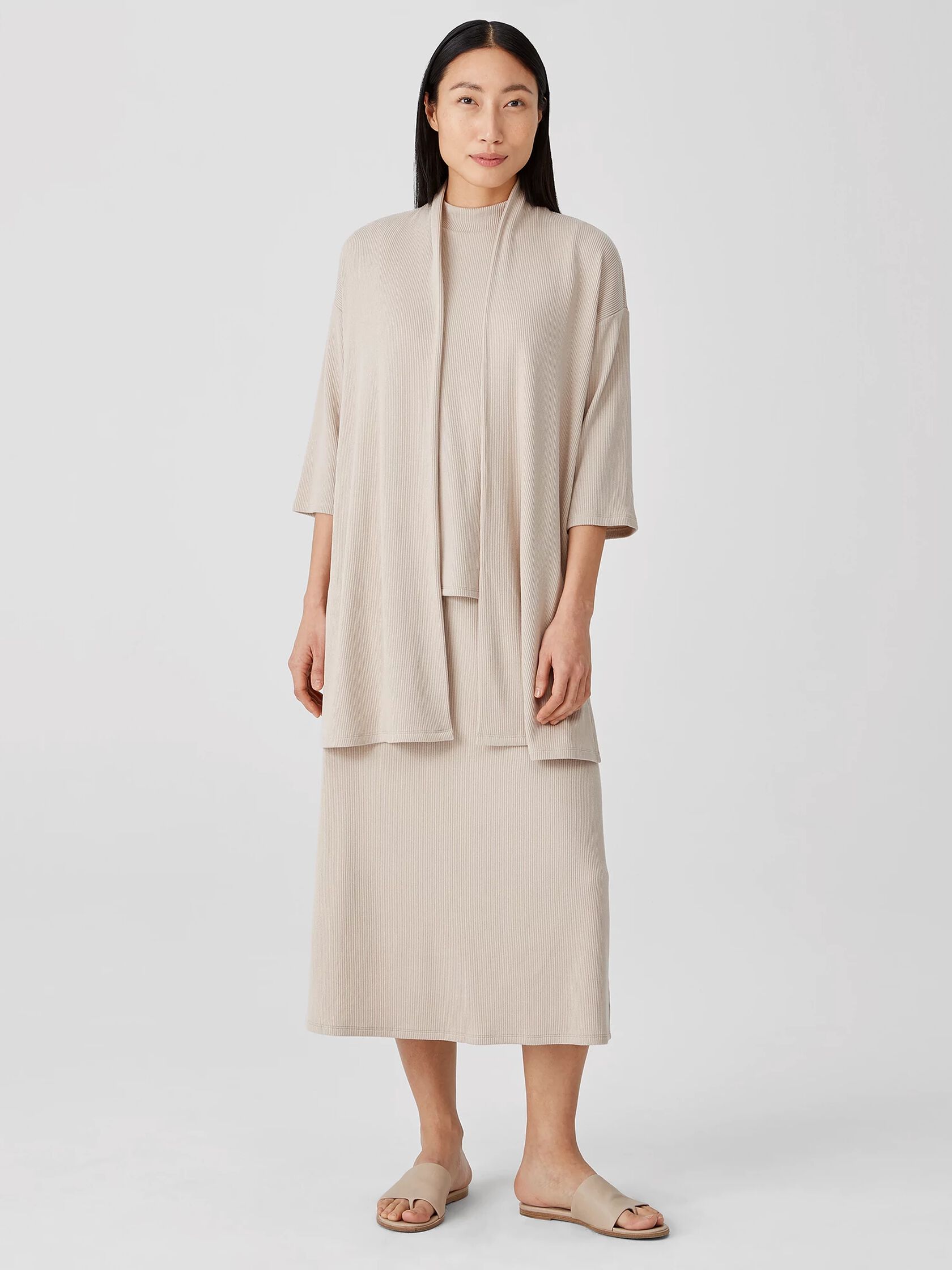 Ribbed Organic Cotton Blend Jacket