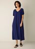 Silk Georgette Crepe V-Neck Dress