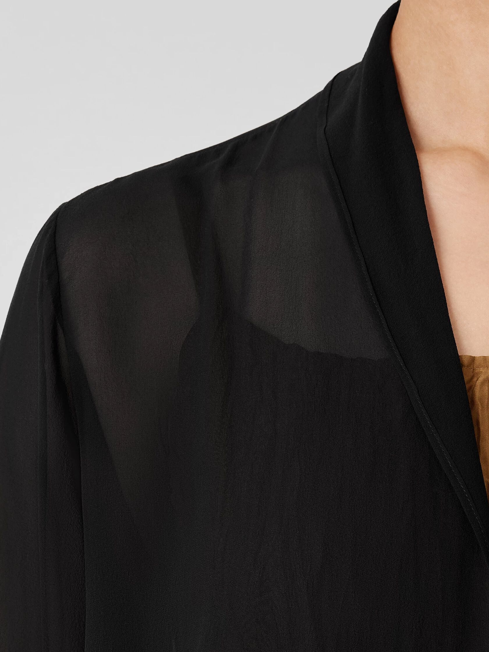 Sheer Silk Georgette High Collar Jacket