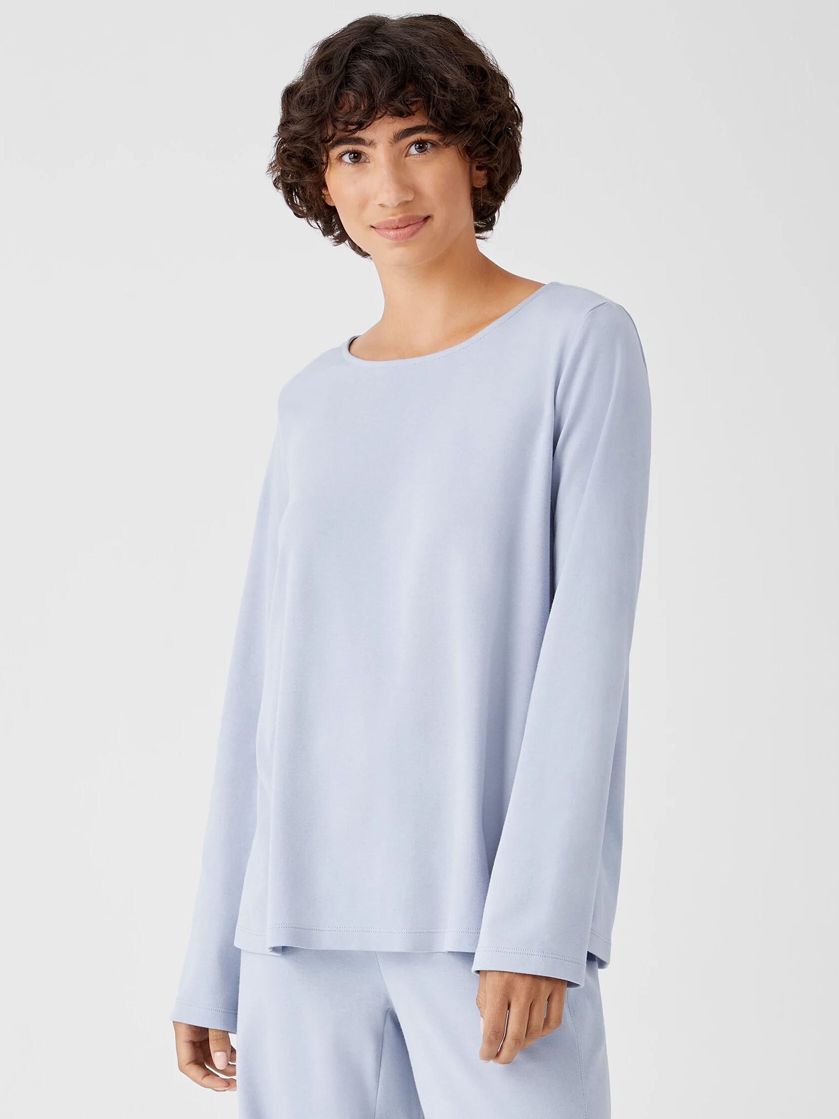 Cozy Organic Cotton Interlock Jewel Neck Top
