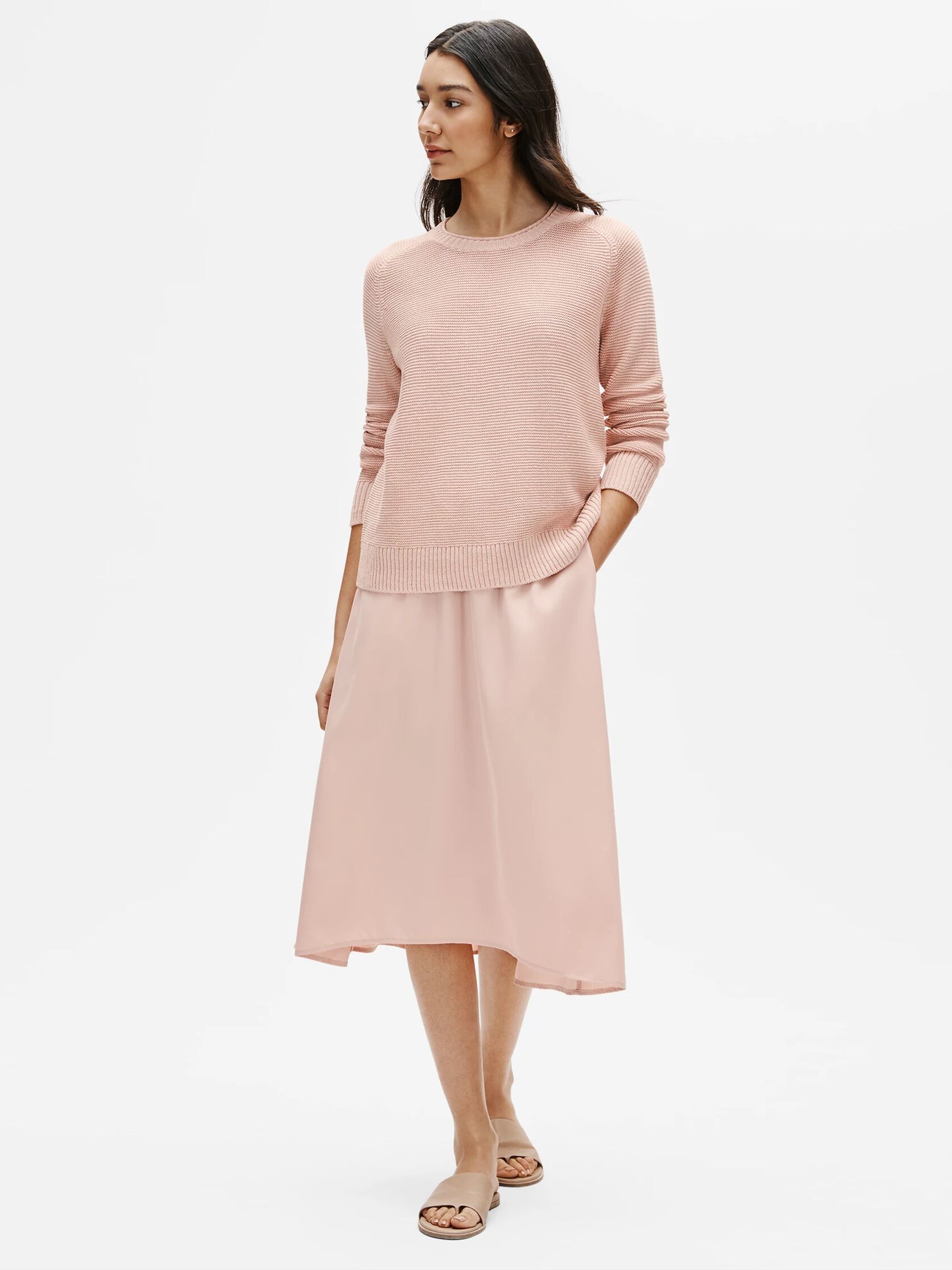 Sandwashed Tencel A-Line Skirt