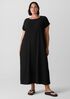 Woven Plissé Round Neck Dress