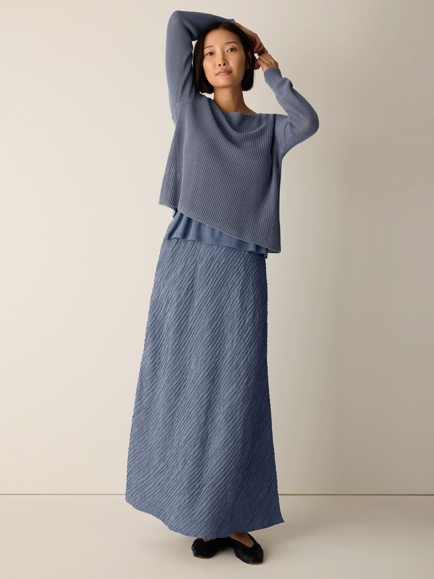 Textured Silk Jacquard Bias Skirt