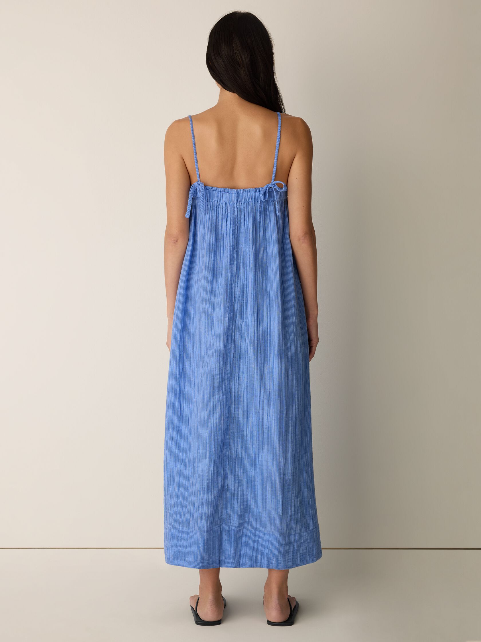 Striped Organic Cotton Gauze Cami Dress