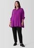 Silk Georgette Crepe Band Collar Shirt