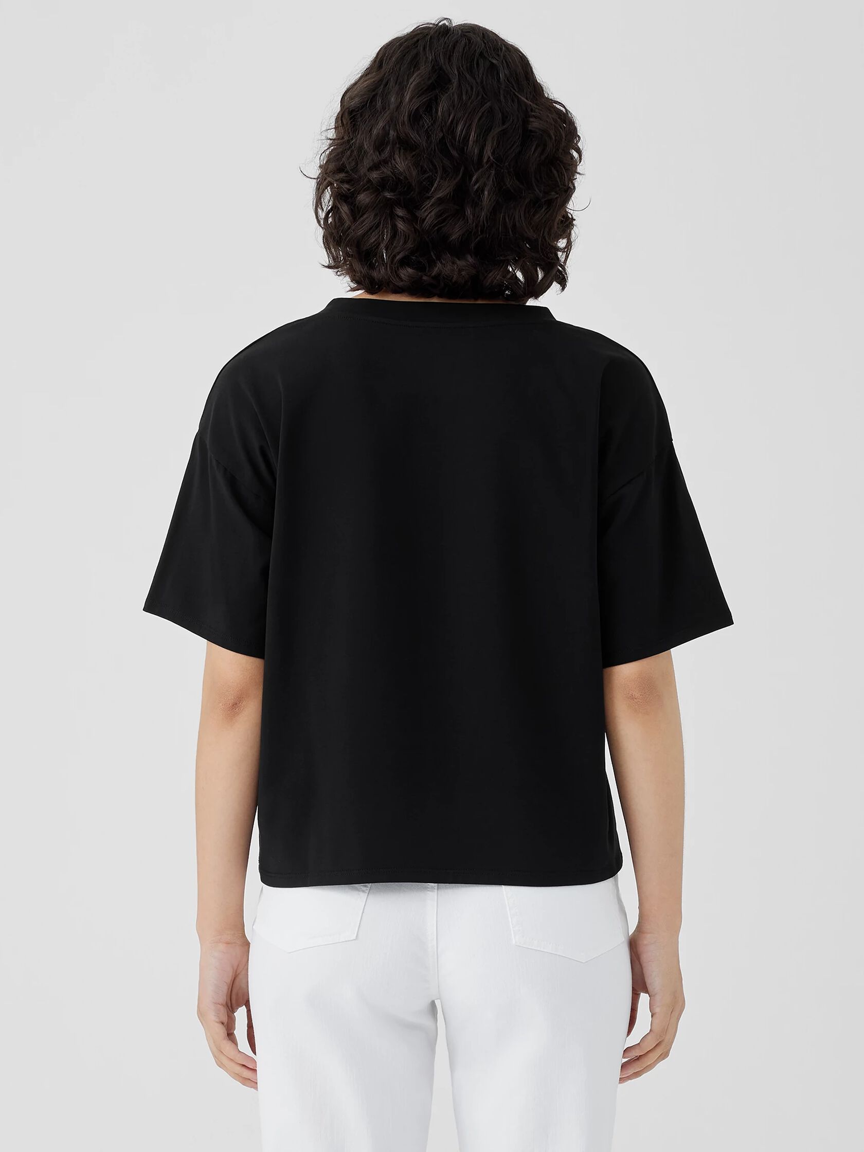 Pima Cotton Stretch Jersey V-Neck Tee