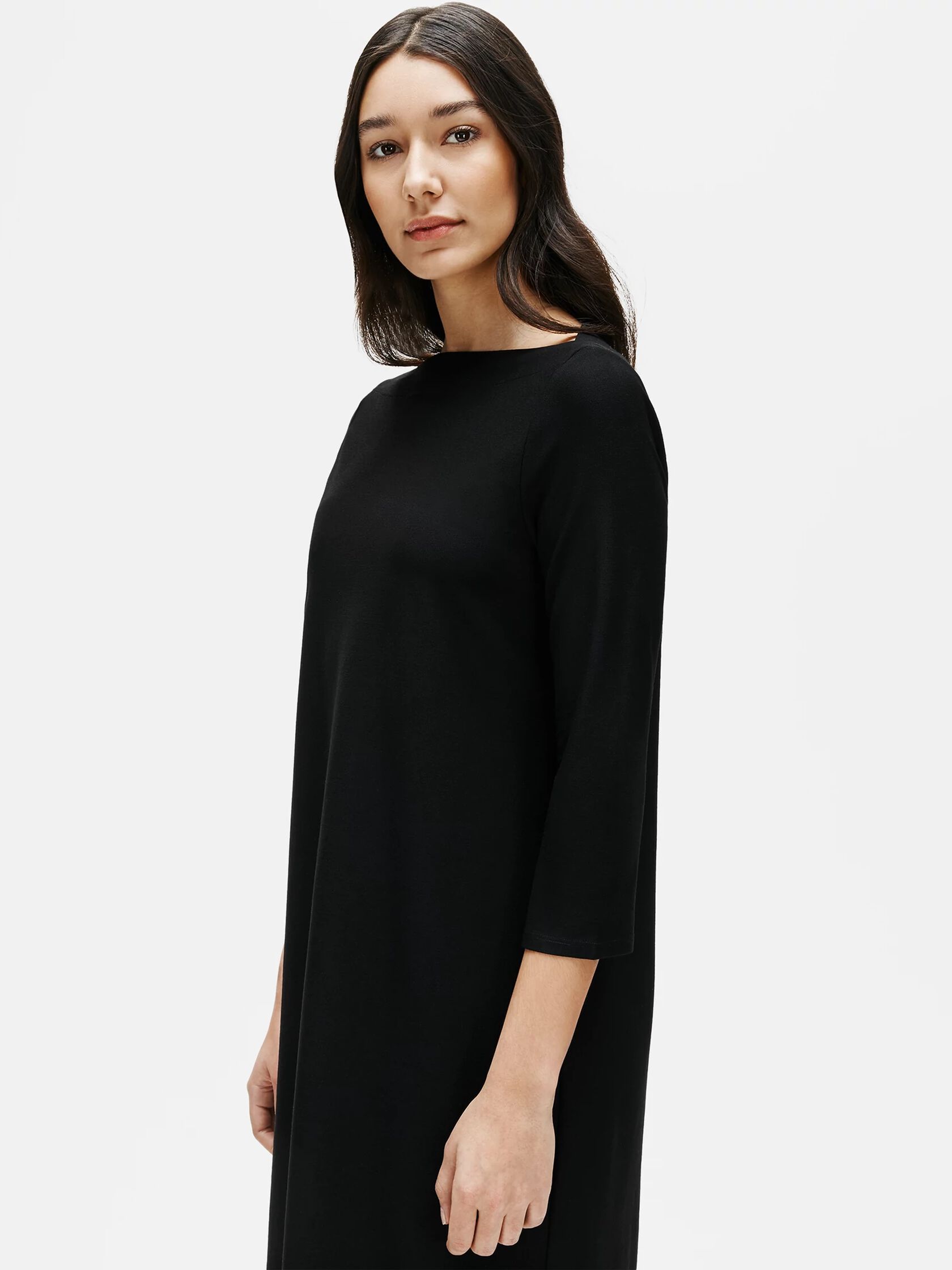 Washable Stretch Crepe Shift Dress